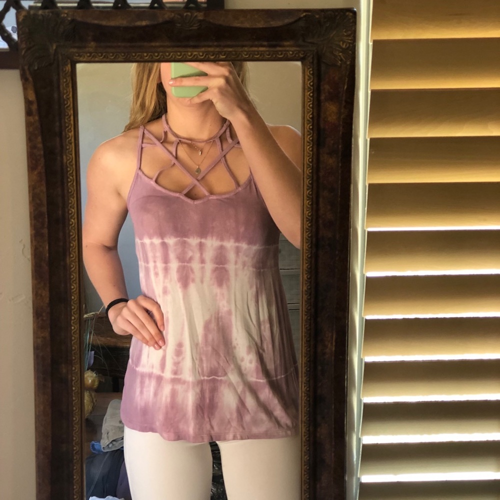 American Eagle Pink tie-dye tank
